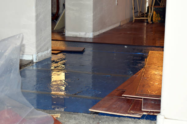 Professional Flood Damage Restoration technician working in Springvale, ME
